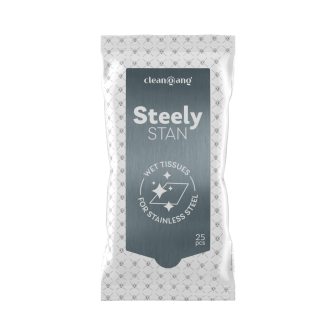 Feuchte Reinigungstücher für Edelstahlflächen, 25 Stück