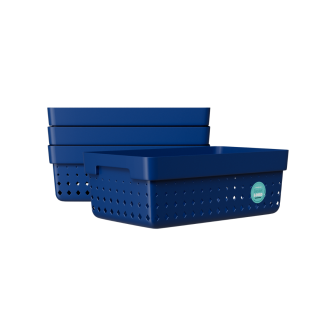 Aufbewahrungskorb mittel dunkelblau Set 