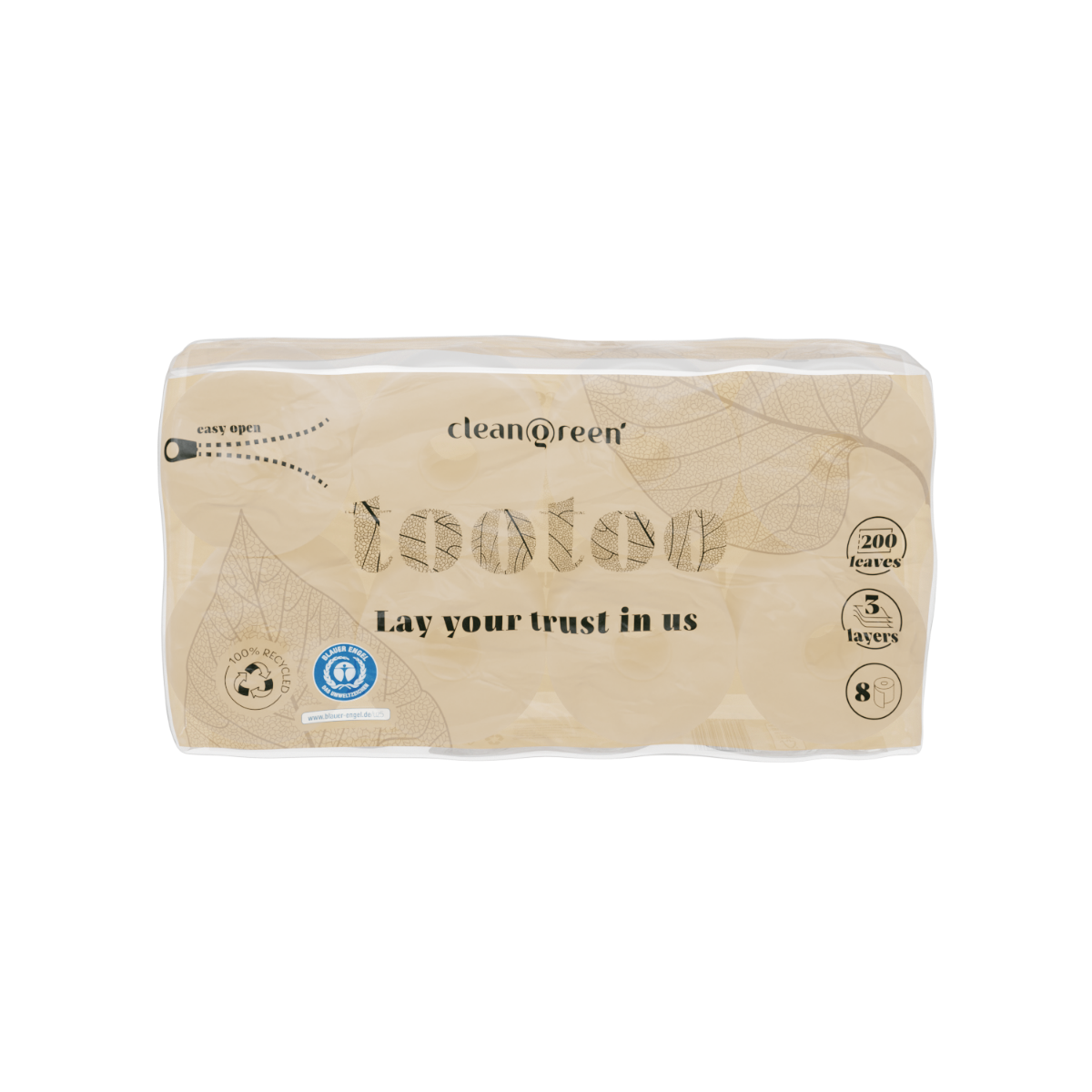 Recycling-Toilettenpapier 3-lagig, 8&nbsp;x&nbsp;200 Blätter